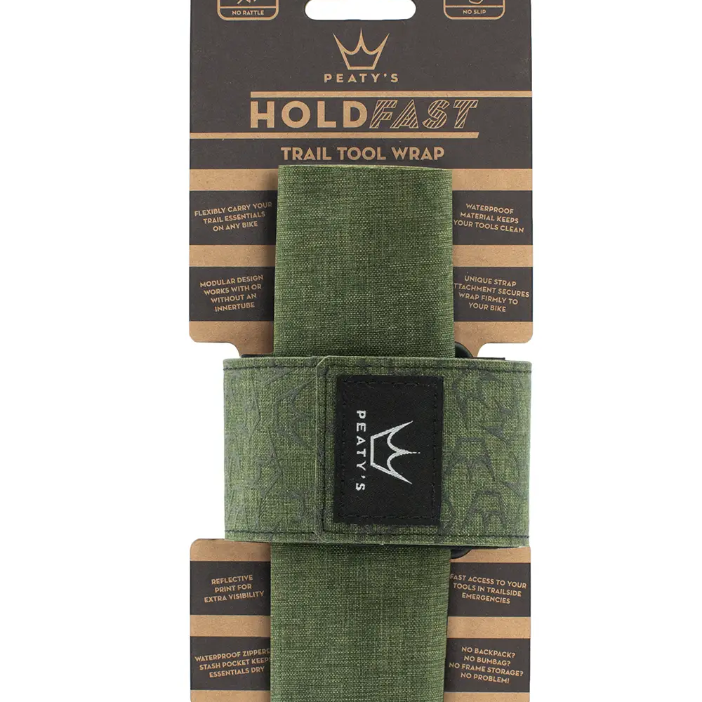 Peaty's Holdfast Trail Tool Wrap Moss Green packaging