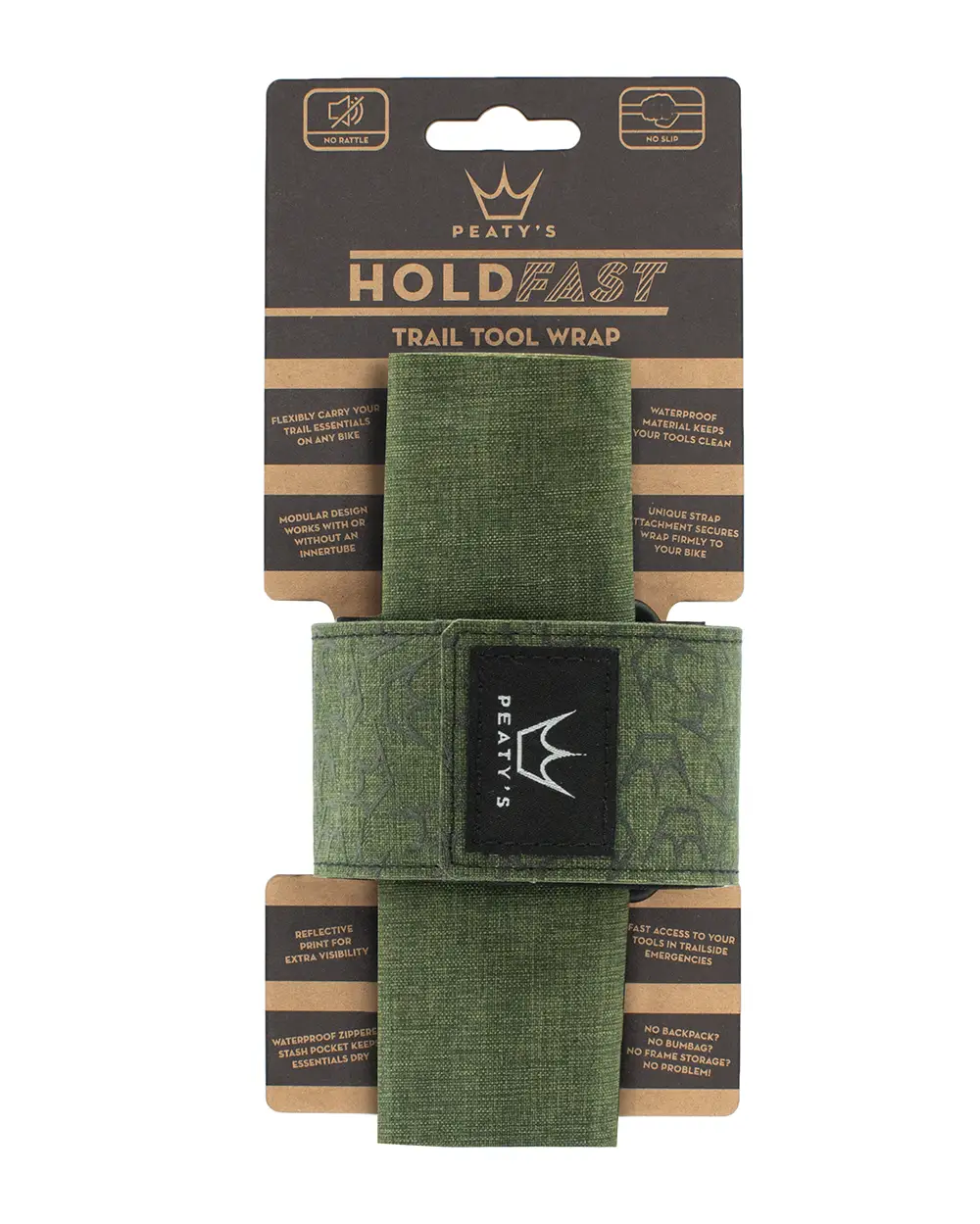 Peaty's Holdfast Trail Tool Wrap Moss Green packaging