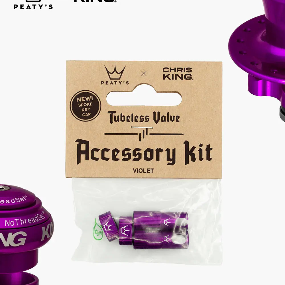 Peaty's Tubeless Valve accessory kit in violet