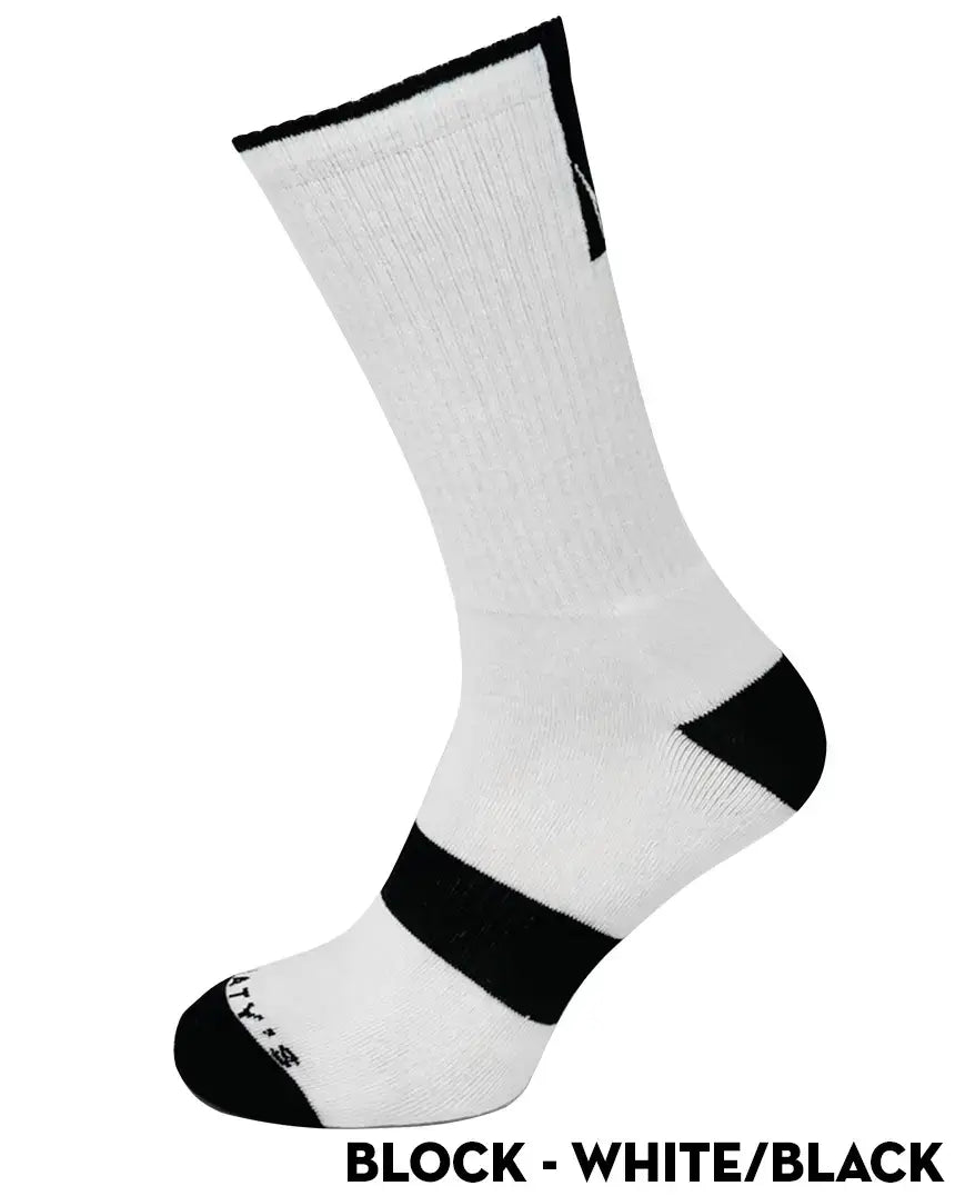 Peaty's AW25 ShredSocks - Block White/Black