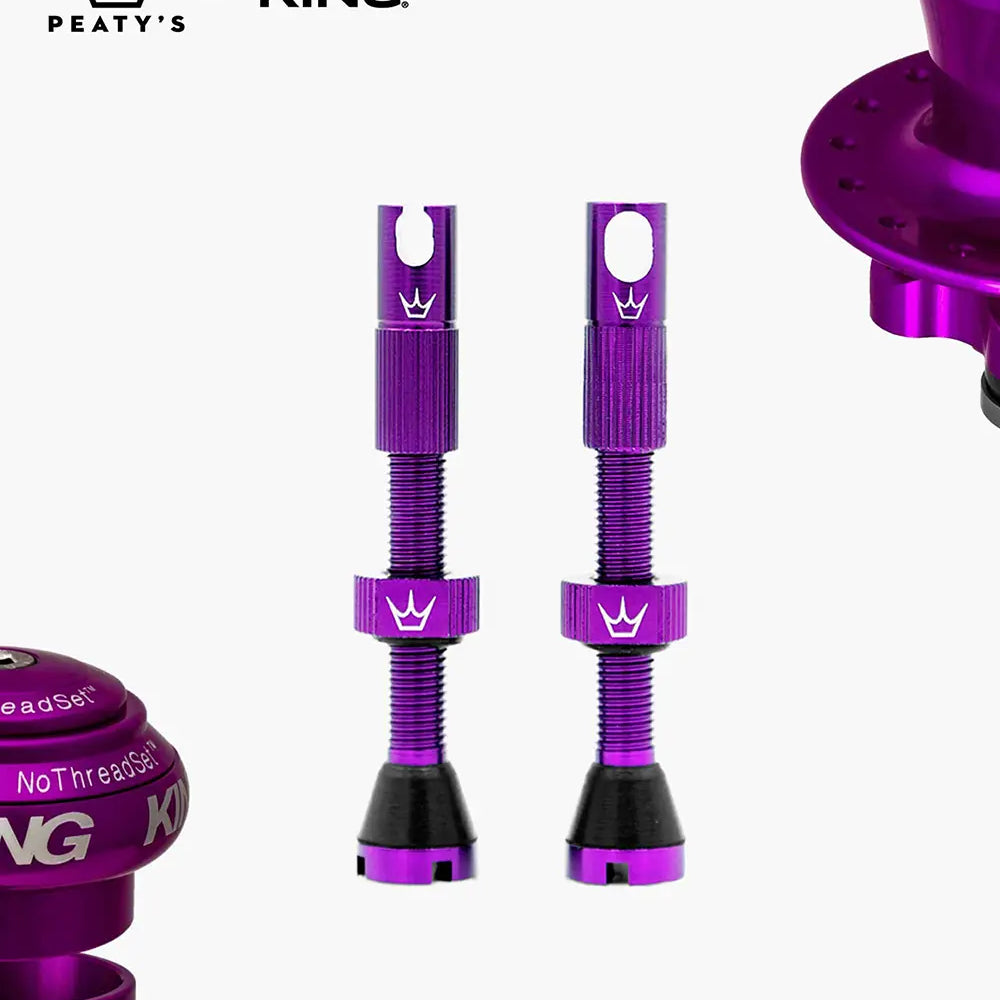 Peaty's Mk2 Tubeless Valves in violet