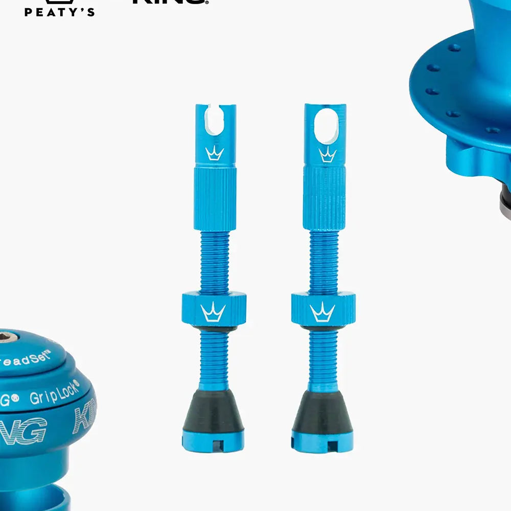 Peaty's Mk2 Tubeless Valves in matte turquoise