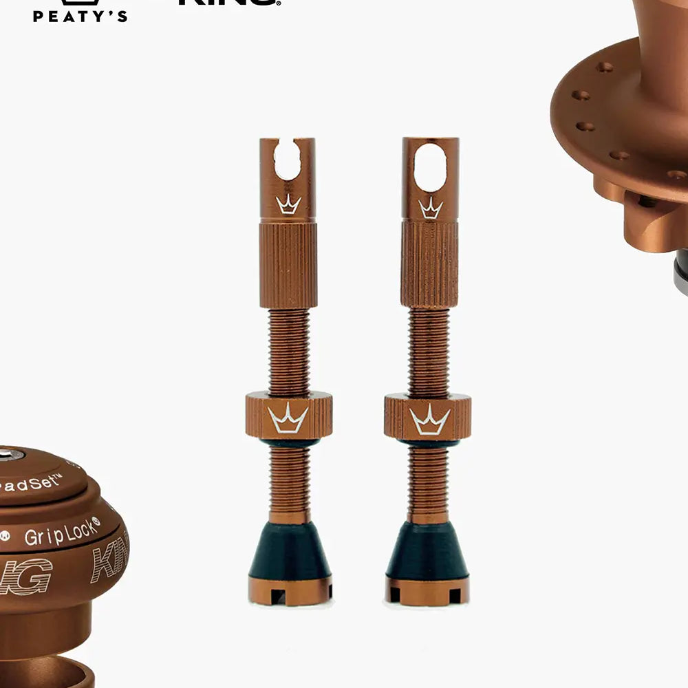 Peaty's Mk2 Tubeless Valves in bourbon