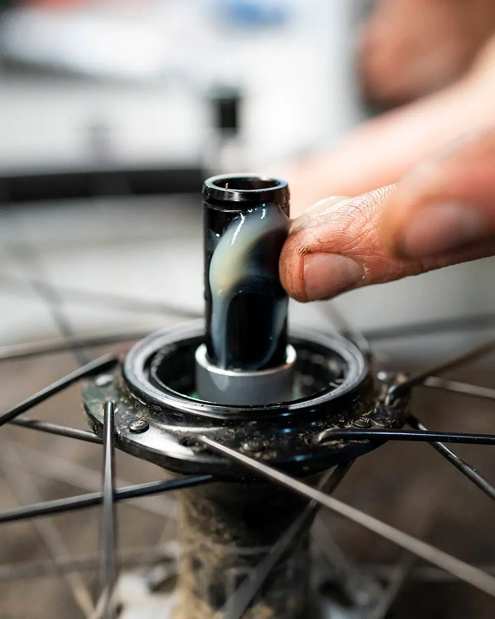 Peaty's Speed Grease used in a wheel hub