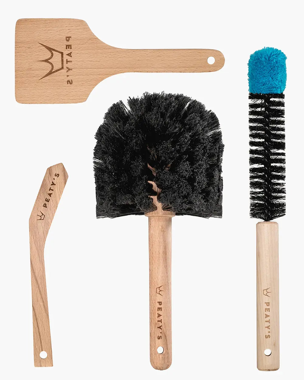 Peaty's Bicycle Brush Set - comes with 4 Peaty's Bamboo brushes