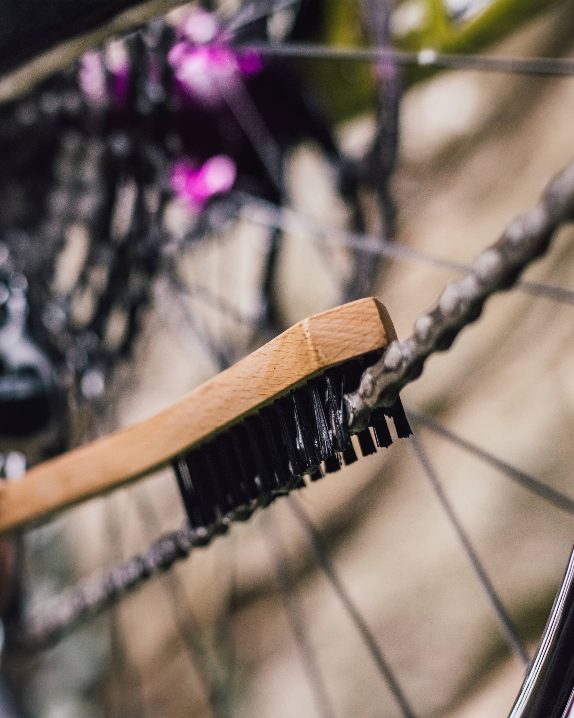 Peaty's Drivetrain Brush on a chain