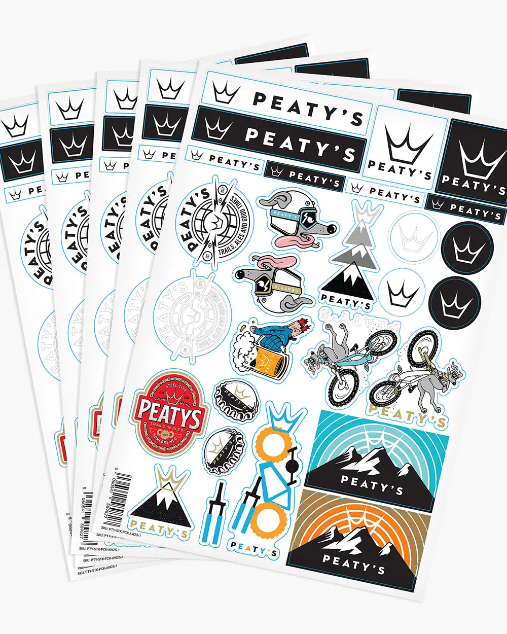 AW25 Peaty's Stickerpack sticker sheet