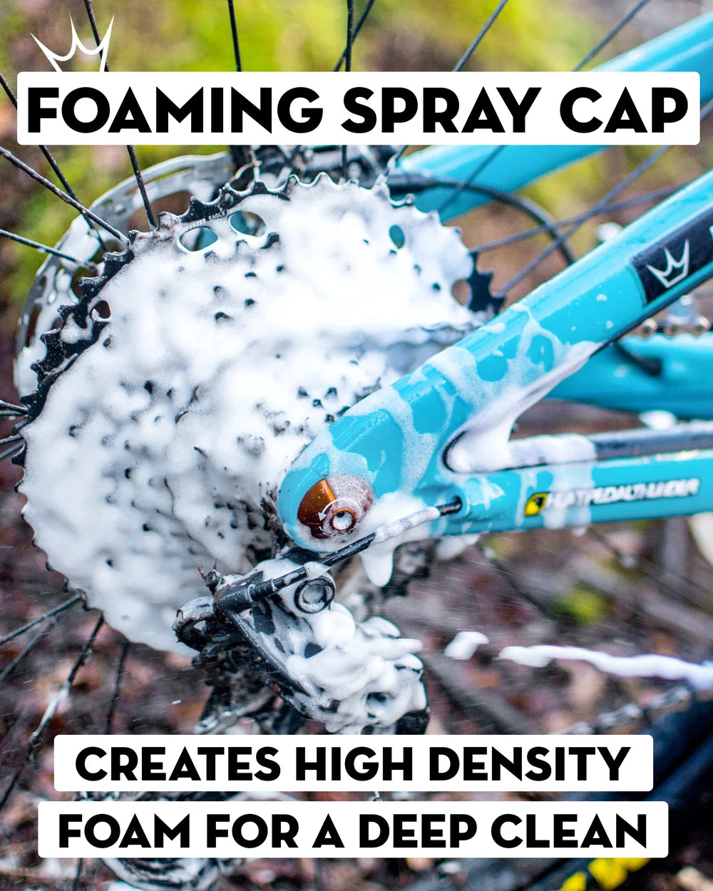 Peaty's Foaming Drivetrain Degreaser - Foaming spray cap creates high density foam for a deep clean