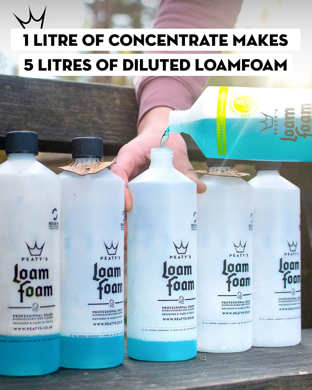 Peaty's LoamFoam Concentrate - 1 litre of concentrate makes 5 litres of diluted LoamFoam