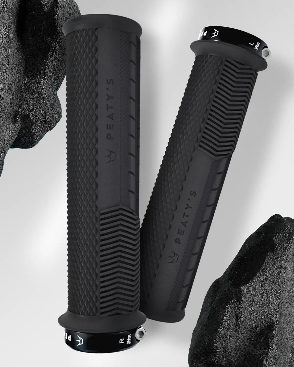 Peaty's Knurl Monarch grips in Black