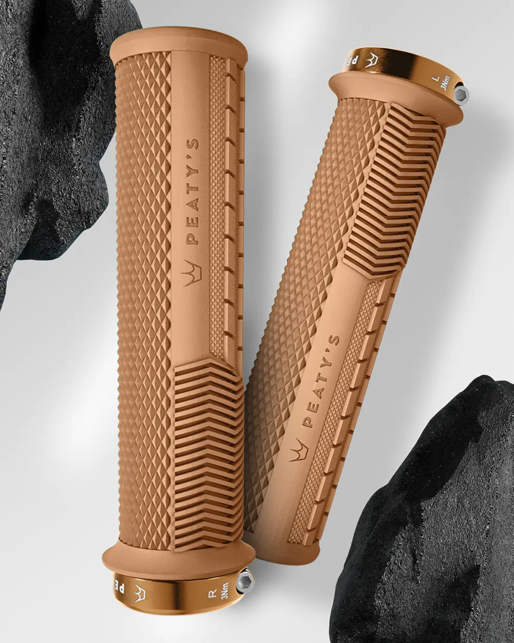 Peaty's Knurl Monarch grips in Gum