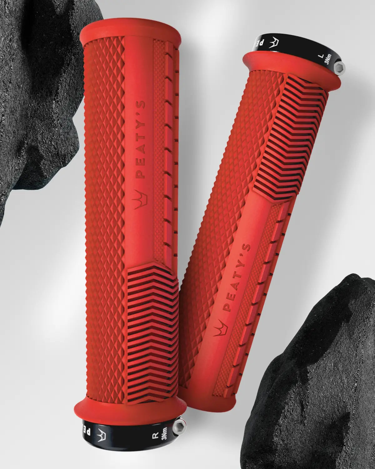 Peaty's Knurl Monarch grips in Red