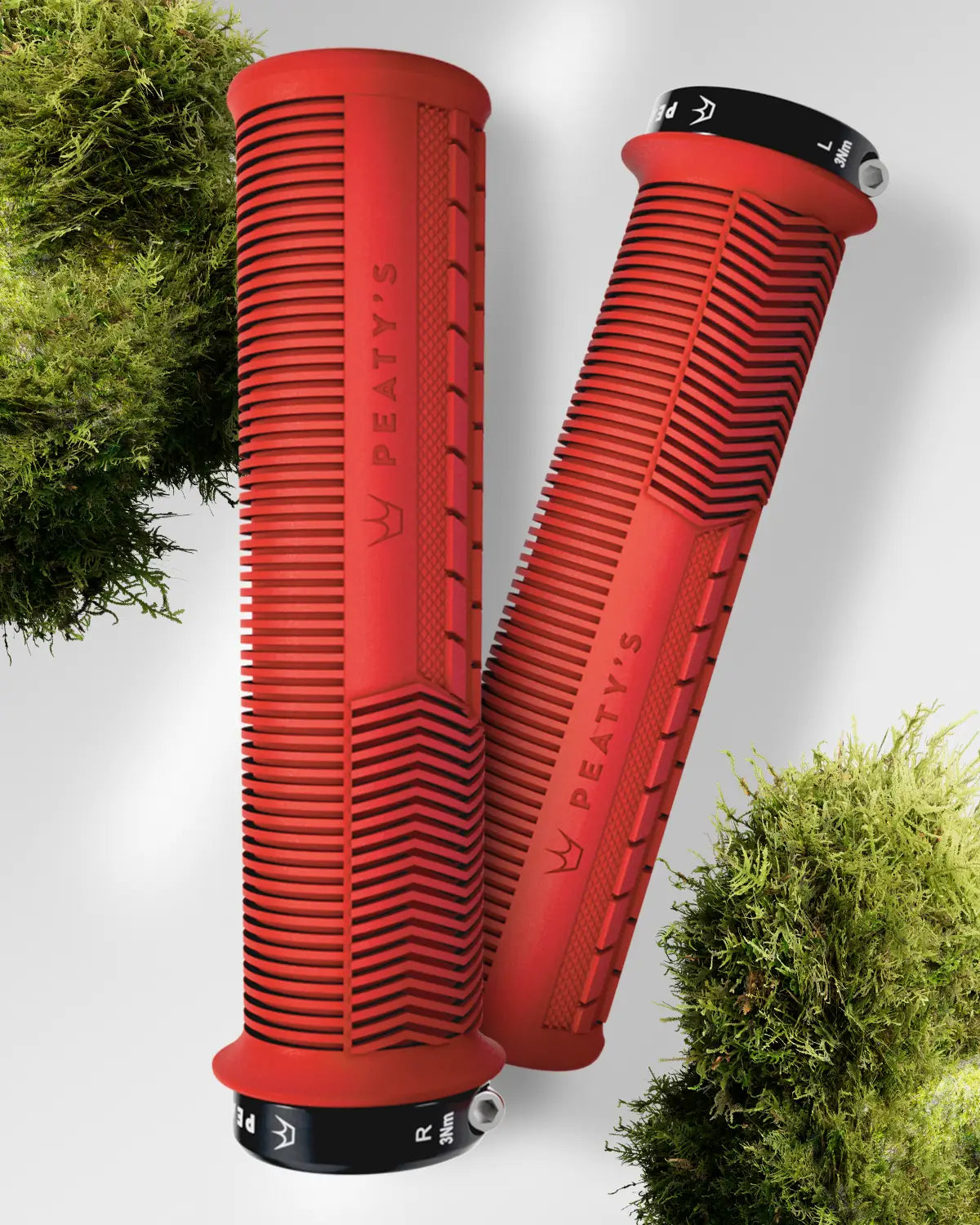 Peaty's Mushroom Monarch grips in Red