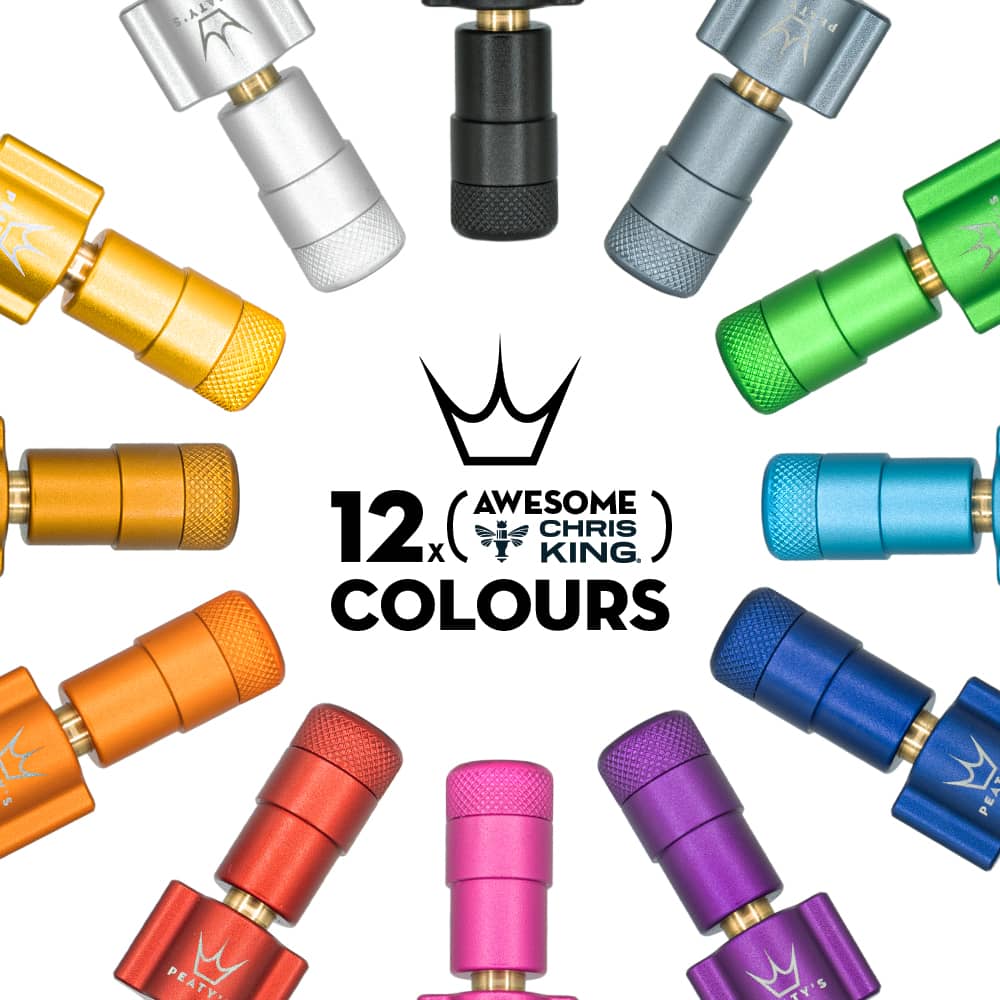 Peaty's Holeshot CO2 Inflator Head comes in 12 awesome Chris King colours