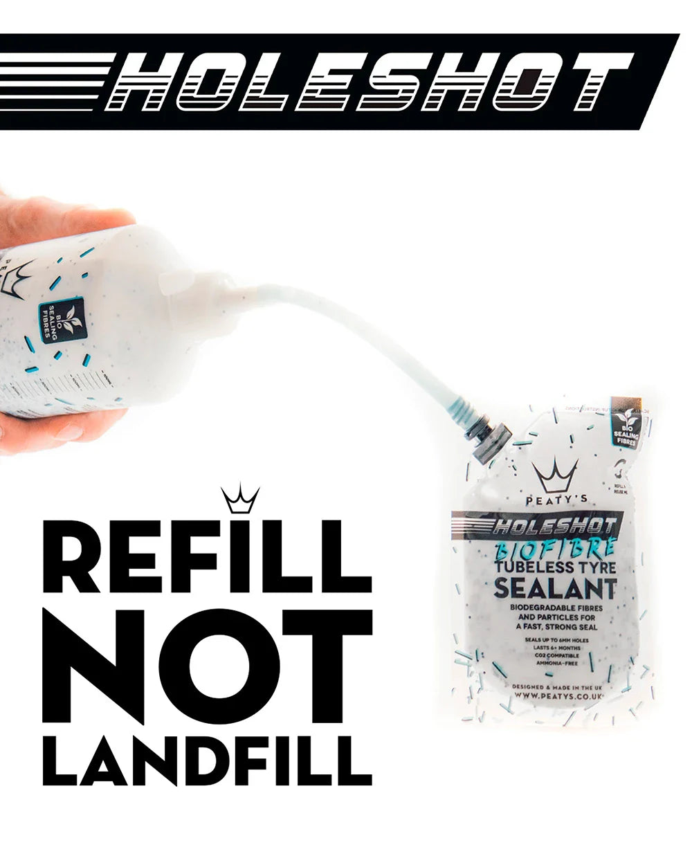 Peaty's Holeshot Biofibre Tubeless Sealant - Refill not landfill