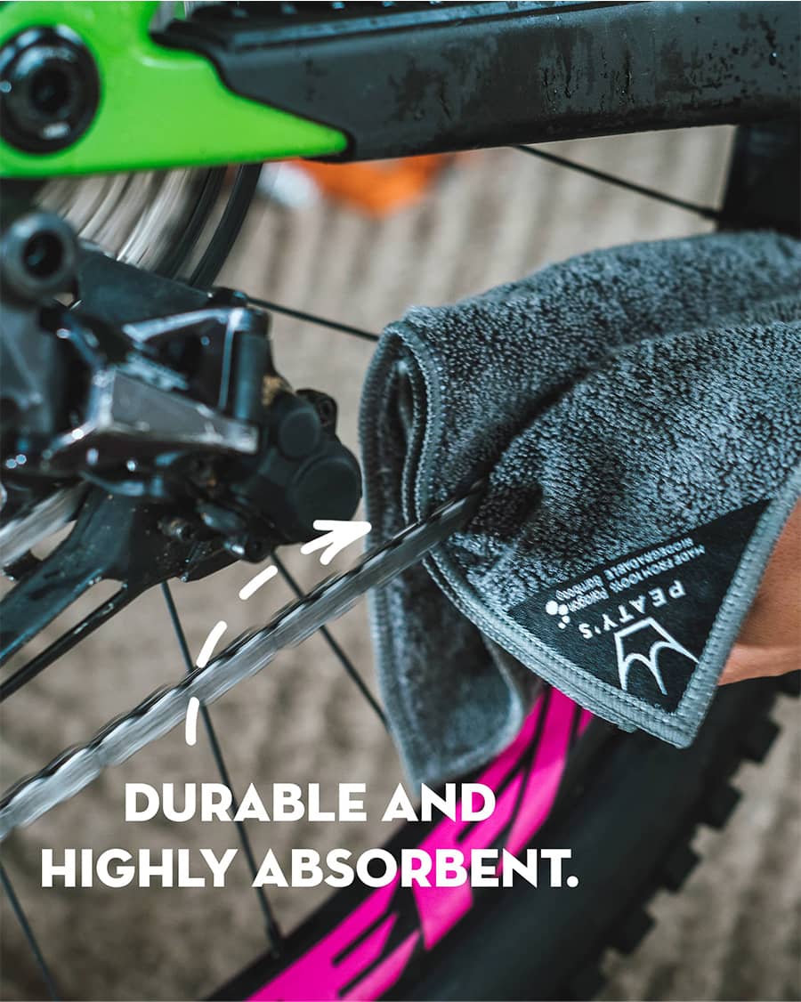 Peaty's Bamboo Bicycle Cleaning Cloths are durable and highly absorbent