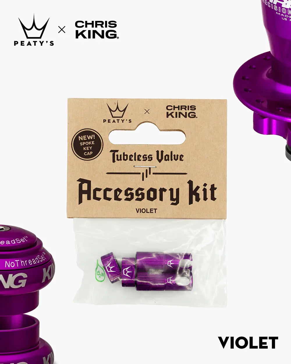 Peaty's Tubeless Valve accessory kit in  violet