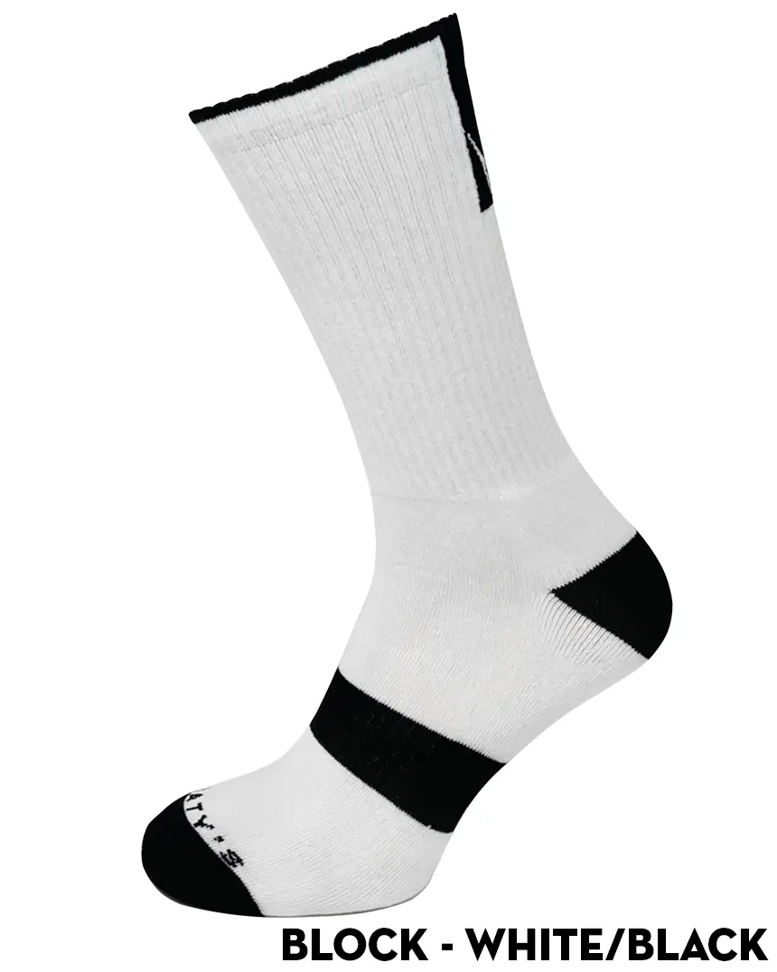 Peaty's AW25 ShredSocks - Block White/Black