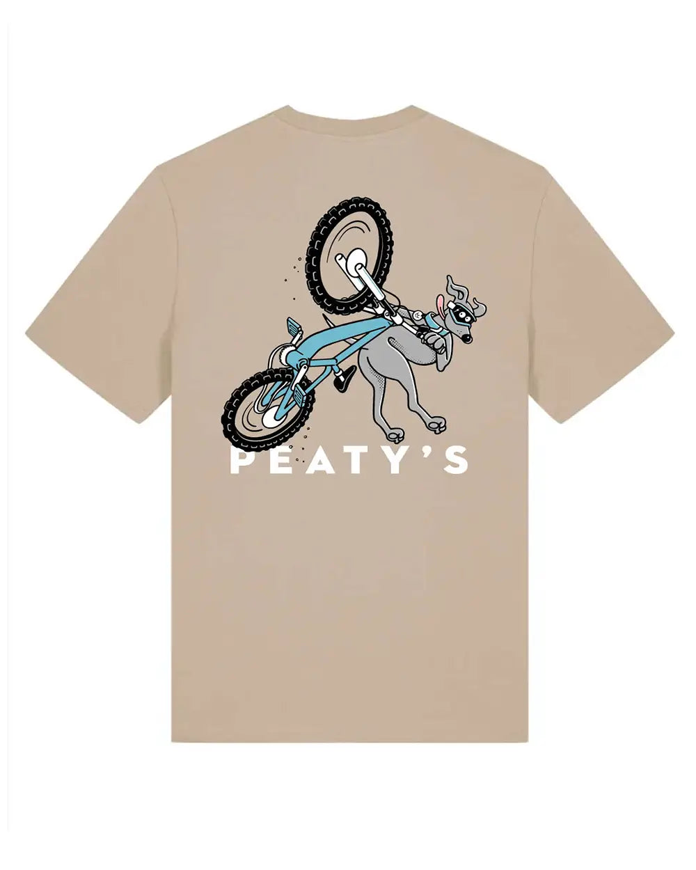 Peaty's Can Can t-shirt tee in latte back print