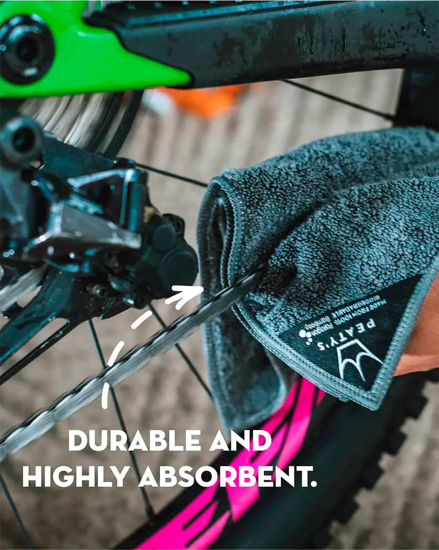 Peaty's Bamboo Bicycle Cleaning Cloths are durable and highly absorbent