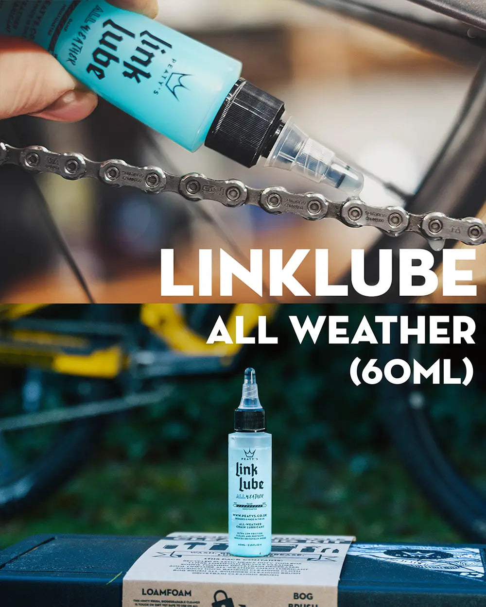 Peaty's Complete Bicycle Cleaning Kit - contains 60ml LinkLube All Weather chain lube