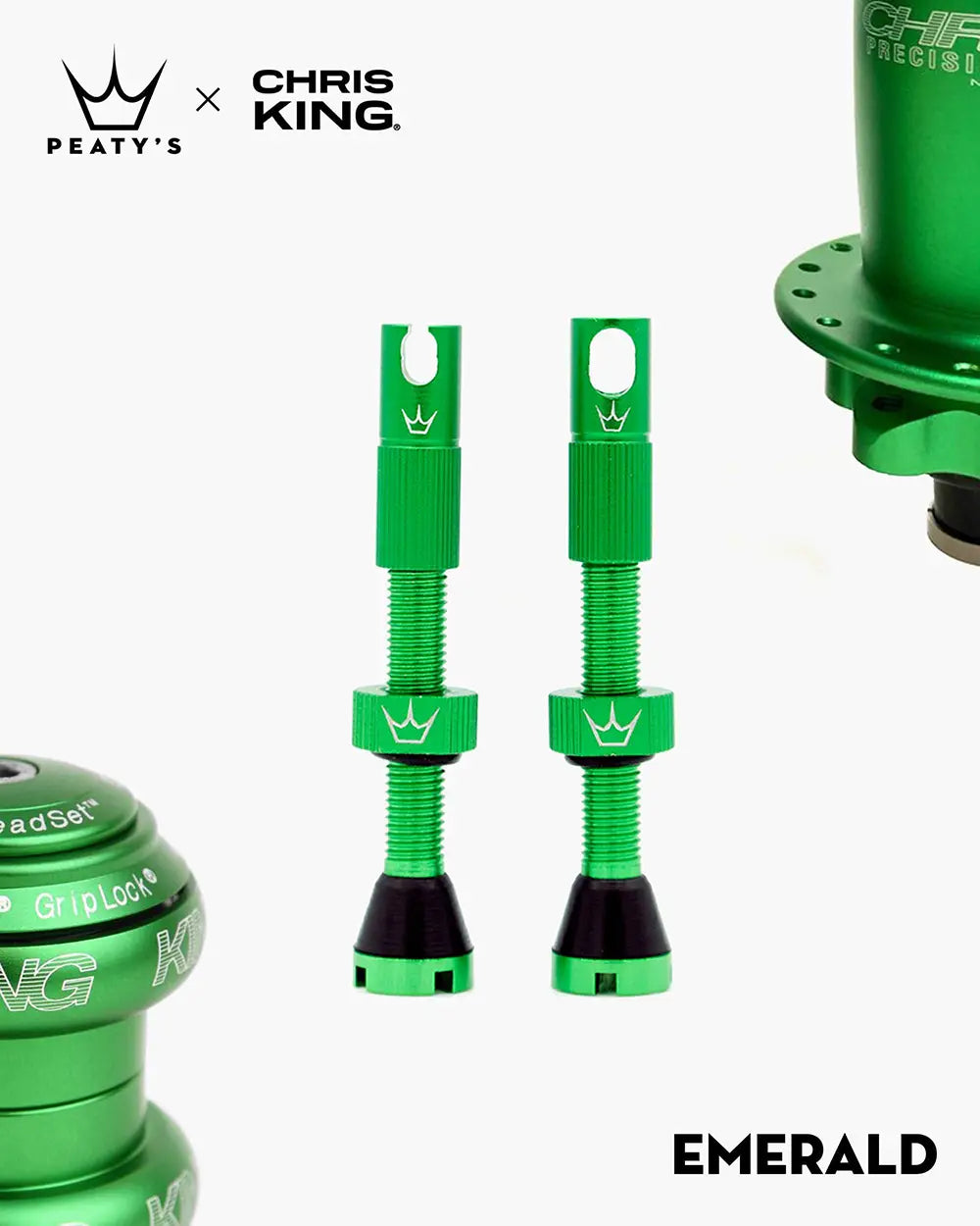 Peaty's Mk2 Tubeless Valves in emerald